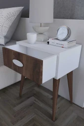 ÜNÜVAR KONSEPT Komodin Çekmeceli - Beyaz Cevizk2 thumbnail 4