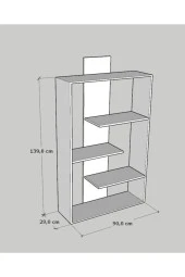 Minea Dekor Modern Kitaplık, Ahşap Kitaplık, Demonte Kitaplık thumbnail 3