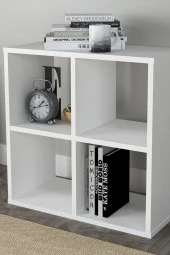 ÜNÜVAR KONSEPT Cube 4 Raflı Kitaplık Medıum Mat Beyaz K2 thumbnail 2