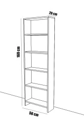 Ünüvar Konsept Emre 5 Raflı Kitaplıkk2 - 3