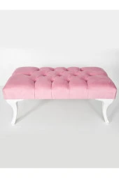 Westface Antibakteriyel Silinebilir Kapitone Kumaş Bench Ayakucu Antre Puf Pembe - 1