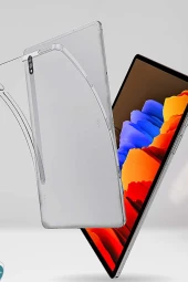 Samsung Galaxy X800 Tab S8 Plus 12.4 inç Uyumlu Fuchsia Anti Şeffaf Tablet Kılıf thumbnail 4