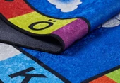 Çocuk Halısı ve Bebek Halısı Yıkanabilir Kaymaz Taban Harfler Mavi Dijital Baskı Halı HC002 - 3
