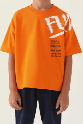 Rolypoly Erkek Çocuk Bermuda Pijama Takımı Turuncu 3352 - 3