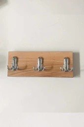 Modilayn Püskül Ahşap Kapı Arkası Amerikan Askı, 6'Lı Duvar Askısı 10X30 Cm - 3