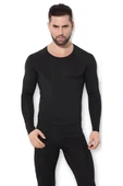 Unisex Termal Içlik Alt Üst Takım Bere Set Siyah - 3