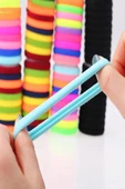 Kadın 50 Adet Renkli Lastik Saç Toka Seti - 4