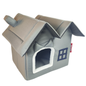 XPERMATE Pet Villa Kedi Evi Kedi Villası Kedi Kulübesi Kedi Evleri  Antrasit - 1
