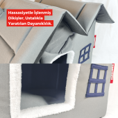 XPERMATE Pet Villa Kedi Evi Kedi Villası Kedi Kulübesi Kedi Evleri  Antrasit - 5