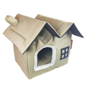XPERMATE Pet Villa Kedi Evi Kedi Villası Kedi Kulübesi Kedi Evleri Bej - 1