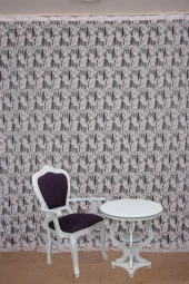 YAPRAK  MODEL BEYAZ RENK İP PERDE HAZIR DÜĞMELERİ DİKİLMİŞ İP PERDE 300*270 cm thumbnail 1