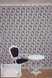 YAPRAK  MODEL BEYAZ RENK İP PERDE HAZIR DÜĞMELERİ DİKİLMİŞ İP PERDE 300*270 cm thumbnail 2