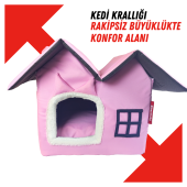 XPERMATE Pet Villa Kedi Evi Kedi Villası Kedi Kulübesi Kedi Evleri Pembe - 3
