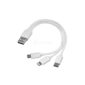3 In 1 Usb Data Şarj Kablosu - Mikro Usb, 8 Pin Apple, Usb Type-C - 1