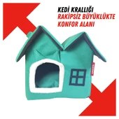 XPERMATE Pet Villa Kedi Evi Kedi Villası Kedi Kulübesi Kedi Evleri Turkuaz - 3