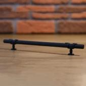 Burç Kulp Mobilya Mutfak Dolabı Çekmece Dolap Kulpları Kapak Kulpu Kulbu Siyah 224 mm Metal - 2