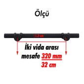 Burç Kulp Mobilya Mutfak Dolabı Çekmece Dolap Kulpları Kapak Kulpu Kulbu Siyah 320 mm Metal thumbnail 5