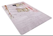 Çocuk Halısı ve Bebek Halısı Pembe Yıkanabilir Kaymaz Taban Dijital Baskı HC009 - 2