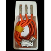 120W METAL UÇLU 3 DEĞİŞİK BAŞLIKLI ŞARJ KABLOSU - 2