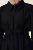 Belden Tünel Bağlamalı Uzun Tunik Siyah thumbnail 4