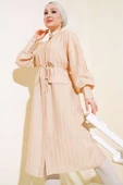 Bel Tünelli Uzun Tunik Bej thumbnail 1