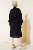 Bel Tünelli Uzun Tunik Siyah thumbnail 3