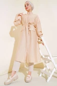 Bel Tünelli Uzun Tunik Bej thumbnail 2