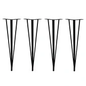 4 Adet Firkete Sehpa Ayağı 41 cm Mobilya Ayak Ayarlı Pabuçlu - 1