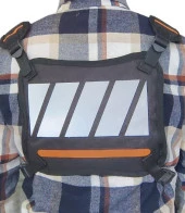 Reflektörlü Gögüs Çantası Kan Grubu 0+ Türk Bayrağı Su Geçirmez Gri Turuncu - 2