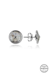 Swarovski Crystal Kadın Çivili 12 mm Gümüş Küpe - 2