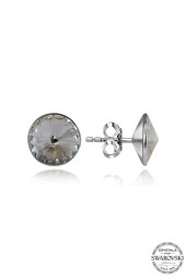 Swarovski Crystal Kadın Çivili 10 mm Gümüş Küpe - 2