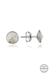Swarovski Crystal Kadın 8 mm Çivili Gümüş Küpe - 2