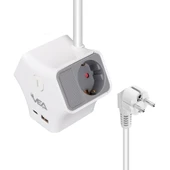 VEA VE-G903YC 3 Lü Priz Usb li Type-c Girişli Çoklu Priz 1.5 Metre Kablolu Uzatma Kablosu 3860 Watt 16 Amper - 2