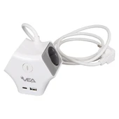 VEA VE-G903YC 3 Lü Priz Usb li Type-c Girişli Çoklu Priz 1.5 Metre Kablolu Uzatma Kablosu 3860 Watt 16 Amper - 7