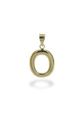 O Harfi Taşsız İdeal Boy 14 Ayar Altın Kolye Ucu Uç thumbnail 1