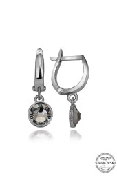 Swarovski Crystal Kadın Sallantılı Gümüş Küpe - 1