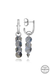 Swarovski Crystal Kadın Salkım Clear Gümüş Küpe - 1
