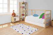Çocuk Halısı ve Bebek Halısı Yıkanabilir Kaymaz Taban Gri Sarı Desen Dijital Baskı Halı HC013 - 6