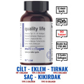 Multi Collagen 90 Tablet - Tip 1-2-3-5-10 Kolajen MSM Magnezyum C Vitamini Yumurta Kabuğu Zarı Çinko - 1