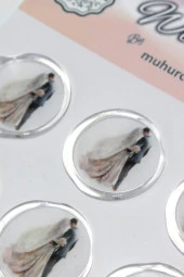 Mühürcüm 12 Adet Hazır Kendinden Yapışkanlı Sukulent Bitki Sticker Mühür KYSM110 - 2