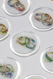 Mühürcüm 12 Adet Hazır Kendinden Yapışkanlı Yüzük Davetiye Sticker Mühür KYSM111 - 3