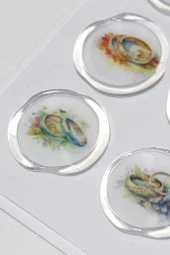 Mühürcüm 12 Adet Hazır Kendinden Yapışkanlı Yüzük Davetiye Sticker Mühür KYSM111 - 4