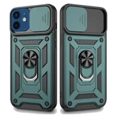 Apple iPhone 12 Uyumlu Kızaklı Kamera Korumalı Tank Kılıf thumbnail 6