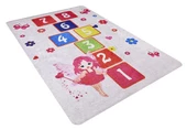 Çocuk Halısı ve Bebek Halısı Yıkanabilir Kaymaz Taban Sayılar Pembe Dijital Baskı Halı HC014 - 5