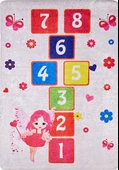 Çocuk Halısı ve Bebek Halısı Yıkanabilir Kaymaz Taban Sayılar Pembe Dijital Baskı Halı HC014 - 1