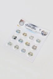 Mühürcüm 12 Adet Hazır Kendinden Yapışkanlı Kuğu Sticker Mühür KYSM112 - 1