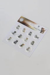 Mühürcüm 12 Adet Hazır Kendinden Yapışkanlı Gelin Damat Davetiye Sticker Mühür KYSM115 - 1