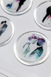 Mühürcüm 12 Adet Hazır Kendinden Yapışkanlı Gelin Damat Davetiye Sticker Mühür KYSM116 - 2
