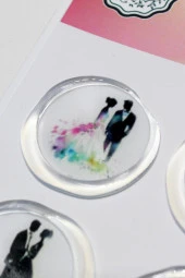 Mühürcüm 12 Adet Hazır Kendinden Yapışkanlı Gelin Damat Davetiye Sticker Mühür KYSM116 - 6