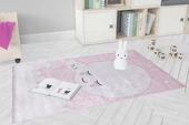 Çocuk Halısı ve Bebek Halısı Yıkanabilir Kaymaz Taban Pembe Dijital Baskı Halı HC016 - 8